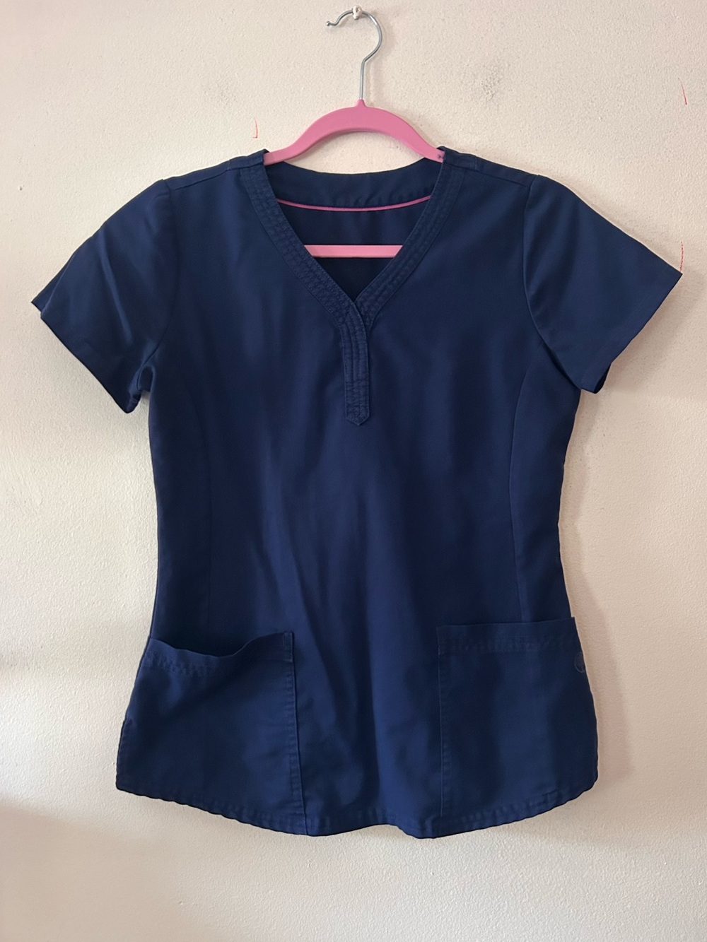 Healing hands scrub set top and bottom navy blue XS PETITE